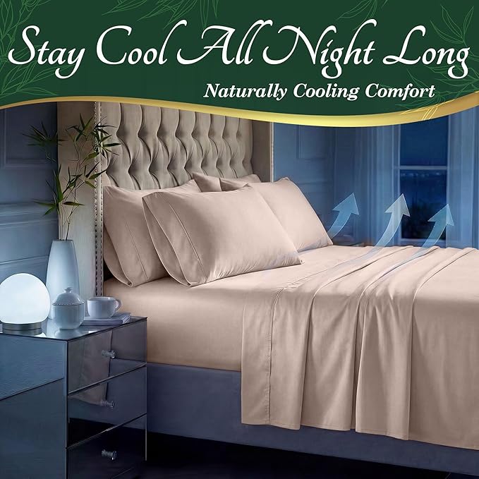 DECOLURE 100% Viscose Derived from Bamboo Sheets California King Size - Image 3
