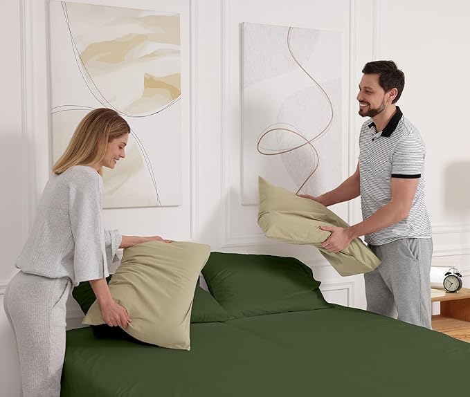 RUVANTI 100% Cotton Sheets – Queen Size Percale Bedding, Cooling & Breathable - Image 9