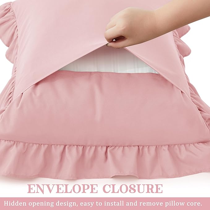 KKJIAF King Size Pillow Cases Set of 2, Light Pink, Envelope Closure, Fade - Image 5