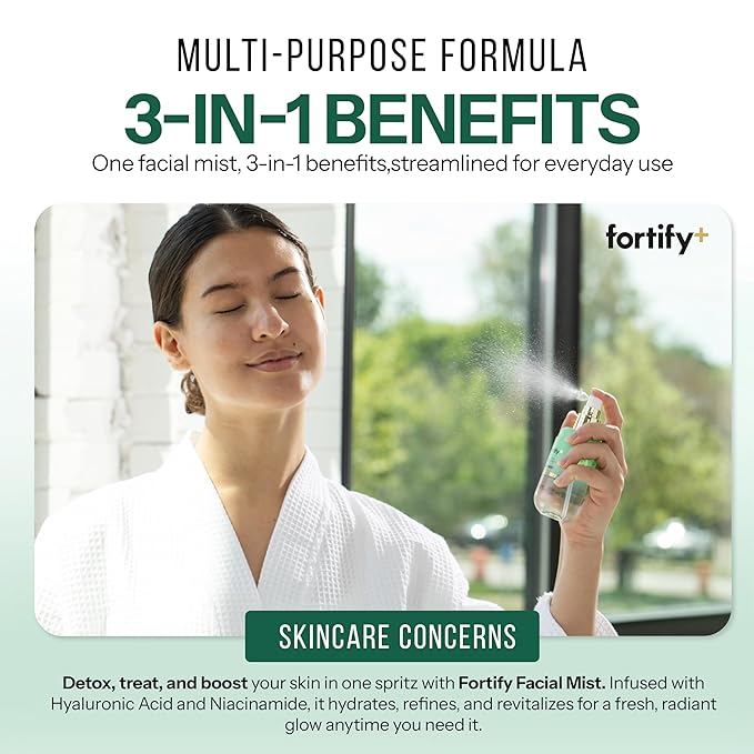 Fortify Skincare Niacinamide & Hyaluronic Acid Face Mist – 3-in-1: Detox - Image 4