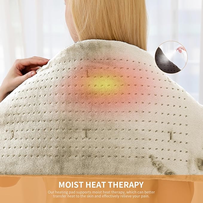 SAROO Heating Pad for Back Pain Relief, Massaging Weighted Heating Pads for Neck - Image 5