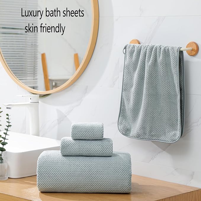 YTYC 29x59 Inch Extra Large Bath Towels Set of 6 Quick Dry Super Soft - Image 4