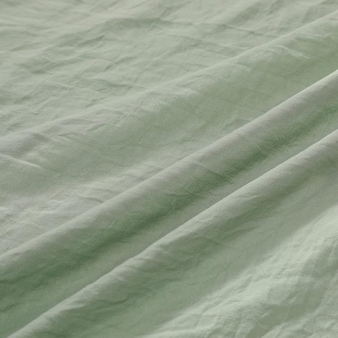 Ruffle Duvet Cover King Size, Sage Green, 104x90 in - Image 5