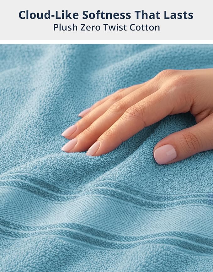 LANE LINEN Luxury Towel Set for Bathroom – 12-Pack 100% Cotton Towels, Zero - Image 5