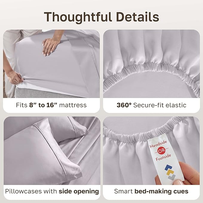 California Design Den Soft Queen Size 100% Cotton Sheet Sets, 400 TC Good - Image 6