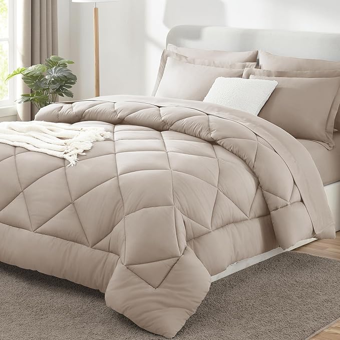 CozyLux Queen Comforter Set Linen by CozyLux