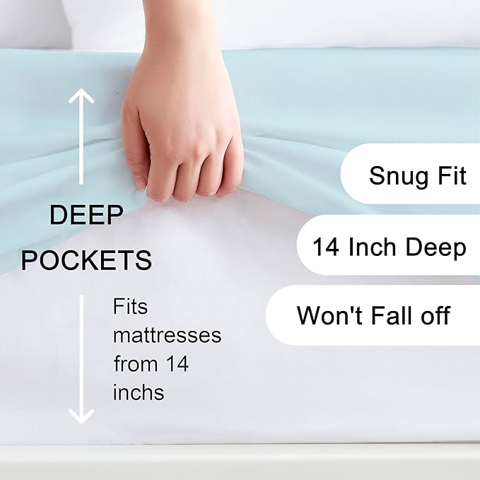 Hotella 100% Microfiber 39"x80" Twin XL Fitted Sheet Only, Hotel Quality Stay - Image 2