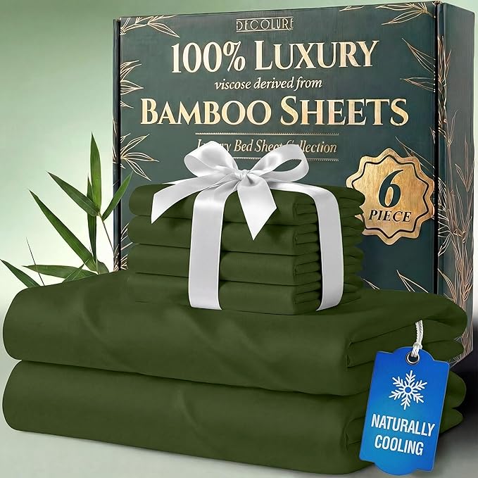 DECOLURE 100% Viscose Derived from Bamboo Sheets California King Size by DECOLURE