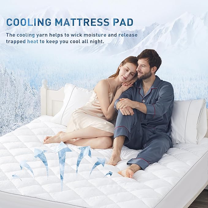 Sunflower Cooling Quilted King Mattress Protector, Mattress Pad Chill Soft - Image 3