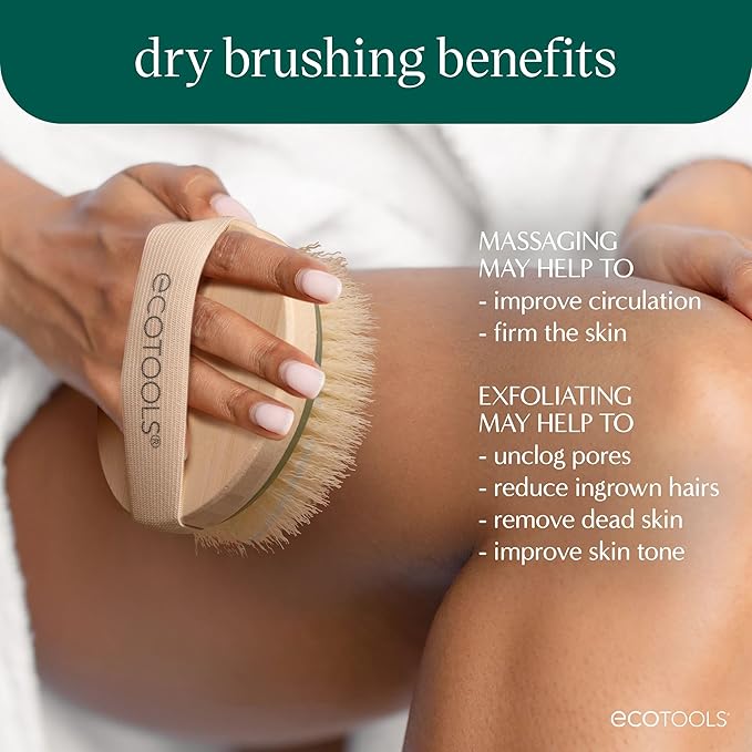 EcoTools Dry Body Brush, for Post Shower & Bath Skincare Routine, Removes Dirt - Image 3