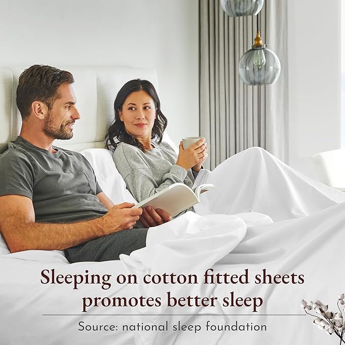California Design Den 2-Pack 100% Organic Cotton Fitted Sheets Cal King Size - Image 9
