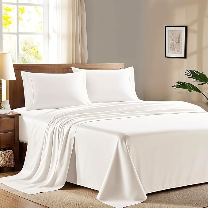 100% Egyptian Cotton Queen Size Sheet Set by AshtonSheets