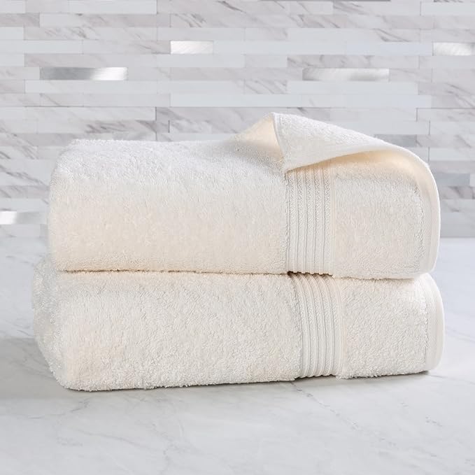 Superior Egyptian Cotton 2-Piece Bath Sheet Towel Set, Oversized Body Towels - Image 2