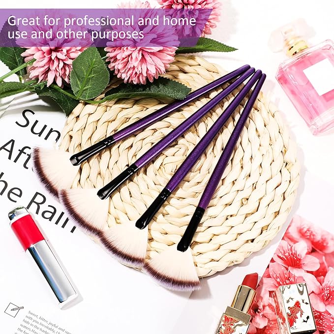 9 Pieces Facial Fan Mask Brushes, Soft Facial Applicator Brushes Tools - Image 7