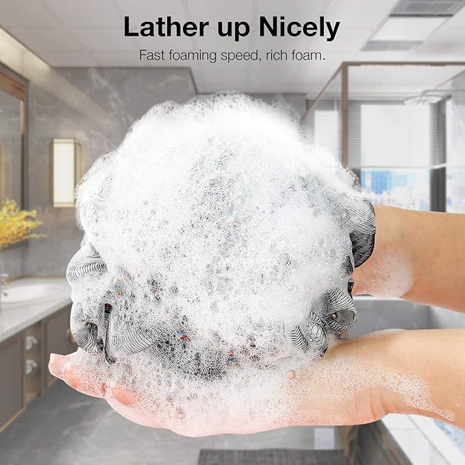 DadyMart Bath Shower Loofah Sponge 60g Bath Mesh Pouf Shower Ball Body Scrubber - Image 2