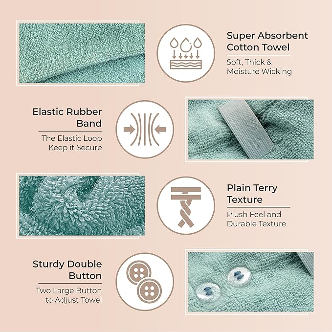 Cotton Hair Towel Wrap for Women/Kids | Quick Dry, Soft & Absorbent 420-GSM - Image 5