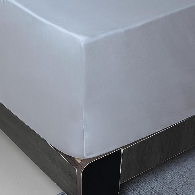 Full Size Fitted Sheet Only Gray, 100% Egyptian Cotton 600 Thread Count - Image 6