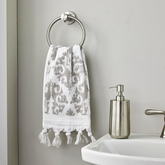 SKL Home Mirage Fringe 100% Turkish Cotton Hand Towel, 16x26 in - Image 3