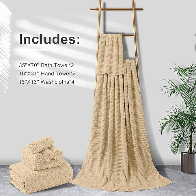 8-Piece Bath Towel Set, 2 Extra Large Bath Towel Sheets, 2 Hand Towels and 4 - Image 6