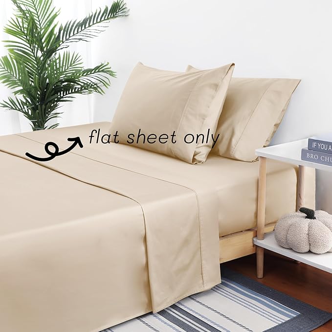 Flat Sheet Only 2 Pack, Twin Size 400 Thread Count 100% Egyptian Cotton Flat - Image 3