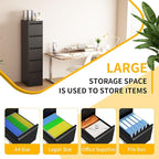 Reegangfa 5 Drawer File Cabinet with Lock, 18" D Metal Vertical File Cabinets, Steel File Storage Cabinets for Home Office, Hanging A4 Legal/Letter Size Narrow Filing Cabinet, Assembly Required