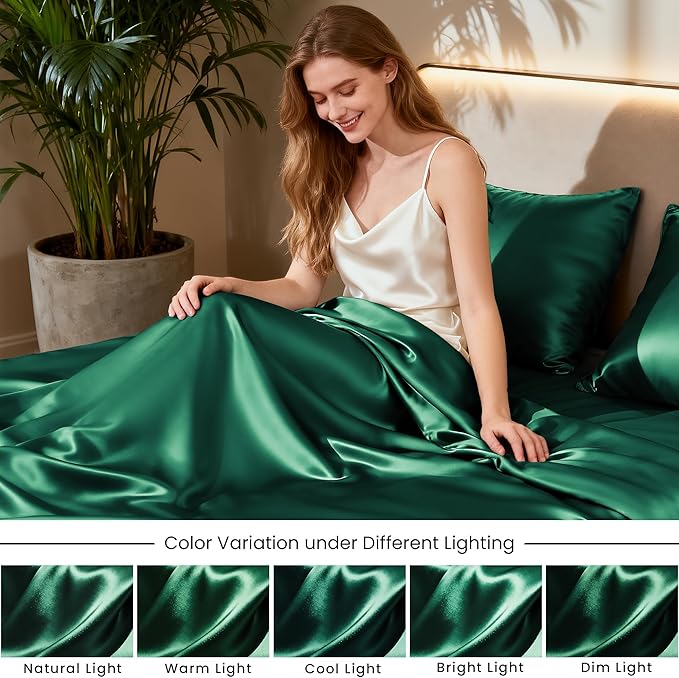 Love's cabin Twin Satin Sheet Set - Image 7