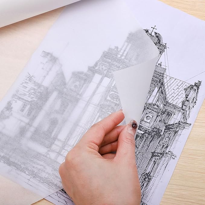 Tracing Paper Roll 17in x 25yd, White Trace Paper Pattern Paper Translucent Tracing Paper for Sewing, Drawing, Sketch, Gift Wrapping