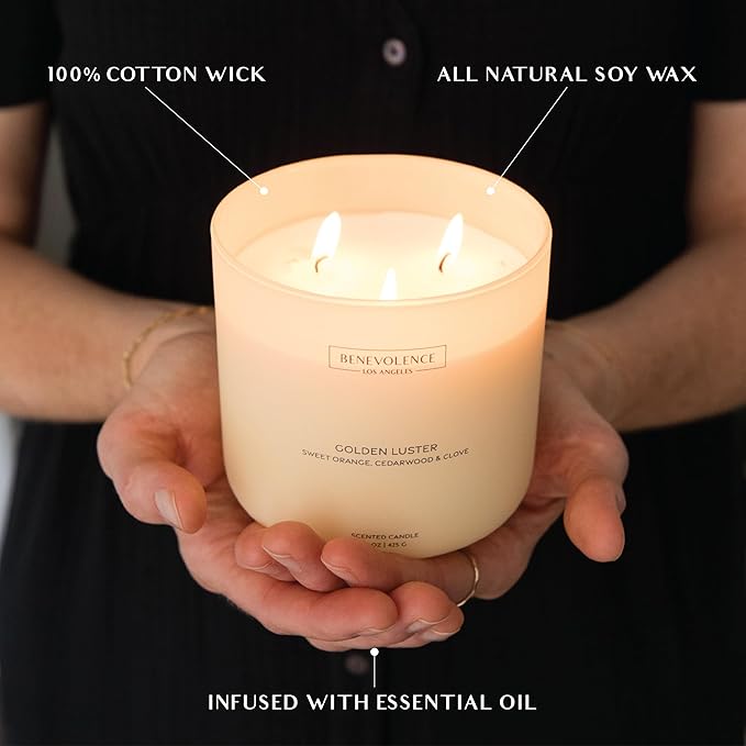 Orange, Cedarwood & Clove – Benevolence LA Large 3-Wick Scented Candle - Image 4