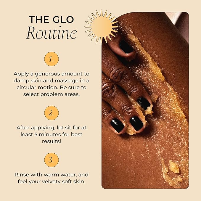 GLO Melanin Turmeric Scrub for Dark Spots, Brightening Inner Thighs Bikini Area - Image 8