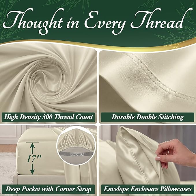 DECOLURE 100% Viscose Derived from Bamboo Sheets King Size - Image 4