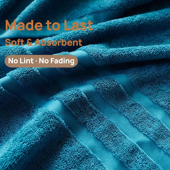 Bath Towels 2 Pack, 30 x 60 Inches, Large 100% Cotton Towels, Comfortable - Image 4