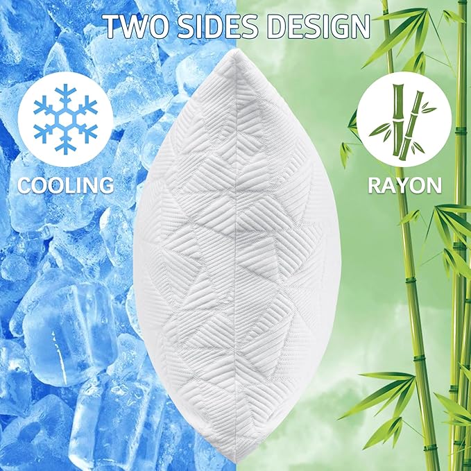 BETU Standard Pillow, Cooling Shredded Memory Foam Pillow - Image 2