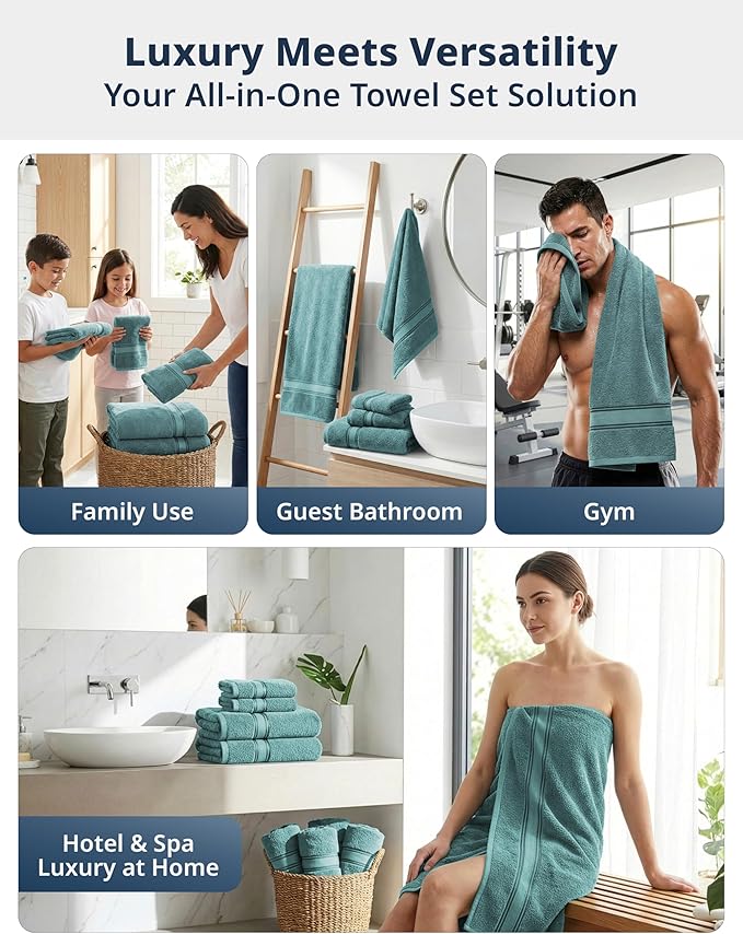 LANE LINEN 100% Cotton Bath Towel Set of 18 – 6 Bath, 6 Hand Towel & 6 - Image 5