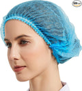 ProtectX 500-Pack Blue Disposable Hair Nets, Elastic Head Cover, Bouffant Caps by ProtectX