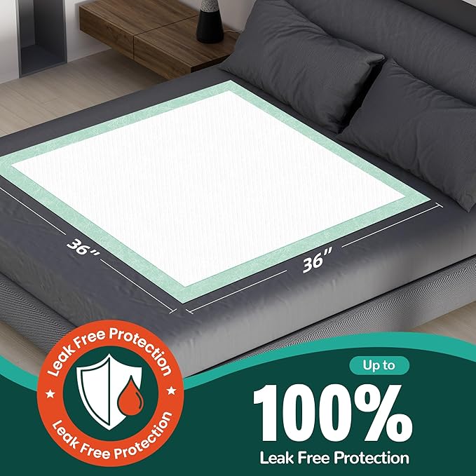 MILDPLUS 100 Count Disposable Bed Pads, 36x36 Inch Extra Large Incontinence - Image 2