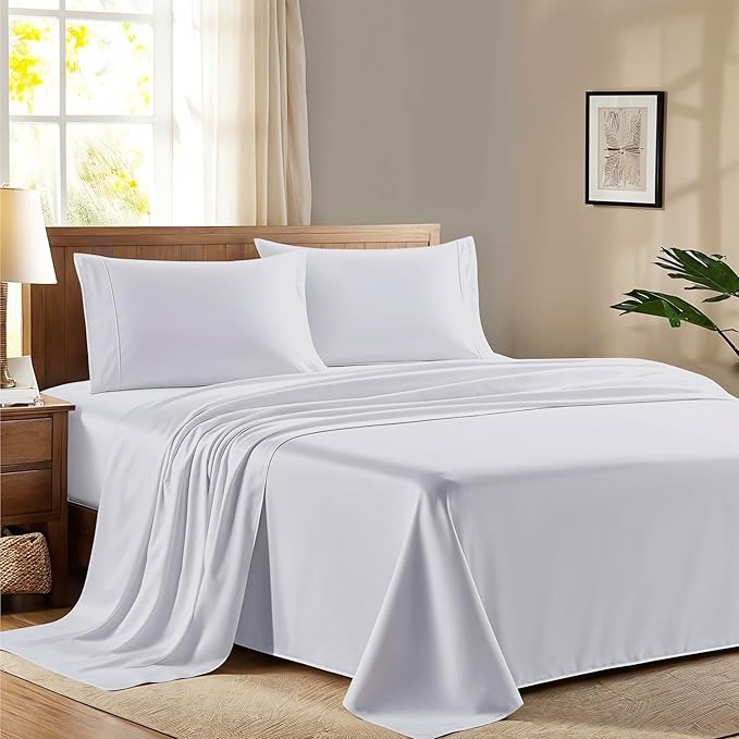 100% Egyptian Cotton Queen Size Sheet Set by AshtonSheets