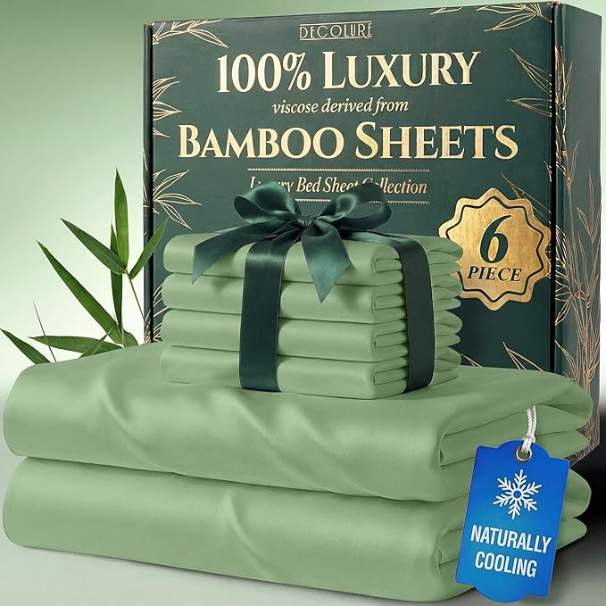 DECOLURE 100% Viscose Derived from Bamboo Sheets Full Size by DECOLURE