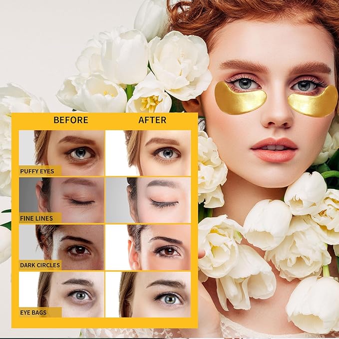 Under Eye Patches for Puffy Eyes Treatment 30 Pairs, 24K Gold Under Eye Masks - Image 4