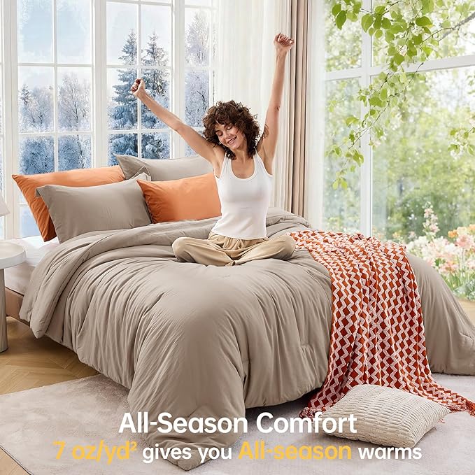 MUXHOMO King Size Comforter Set, All Season Ultra Soft Down Alternative Bedding - Image 4
