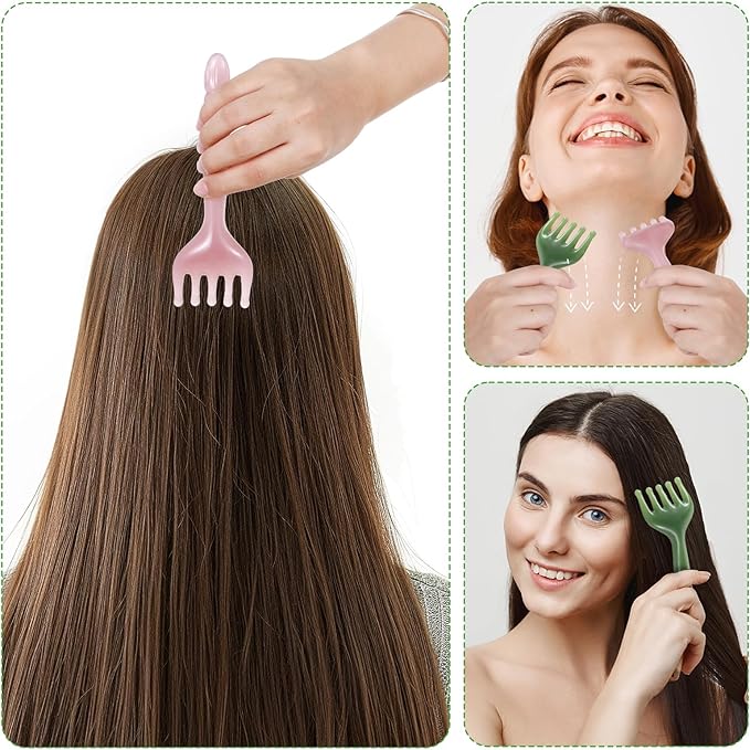WY LIGHTING LEVEL 2Pcs Head Massager Manual Hair Scalp Massager Gua Sha Five - Image 5