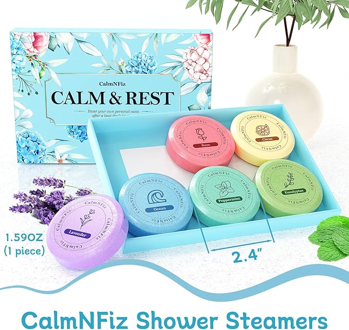 CalmNFiz 6 Pack Shower Steamers Aromatherapy, Birthday Gifts - Image 3
