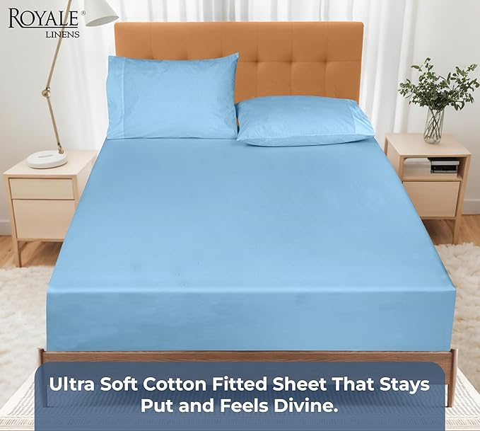 Royale Linen 100% Organic Cotton Fitted Sheet - Image 5