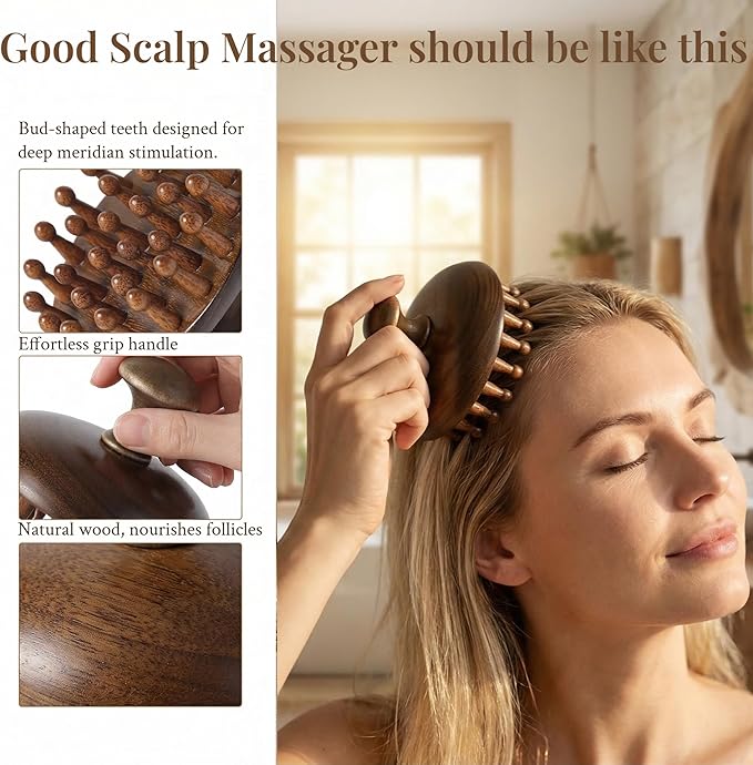 Wooden Scalp Massager｜Bamboo Brush - Image 2