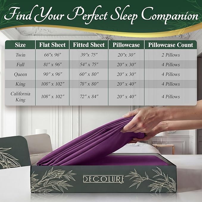 DECOLURE 100% Viscose Derived from Bamboo Sheets Queen Size - Image 8