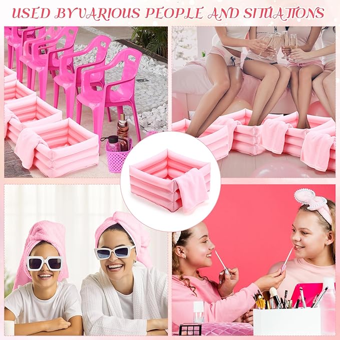 FillTouch 12 Pcs Foot Spa Kit for Girls Kids 12.5''x12.5''x8.3'' Foot Care Bath - Image 7