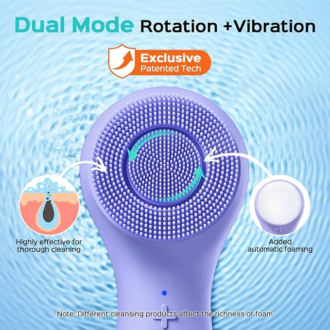 COSLUS FBS03 Face Scrubber Facial Cleansing Brush: 2 in 1 Spin and Vibration - Image 2