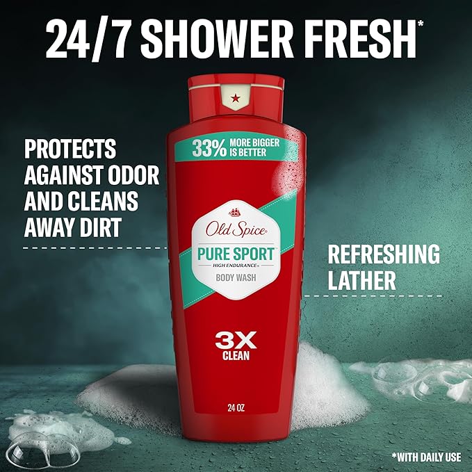 Old Spice Refreshing Body Wash for Men, High Endurance, 3X Defense, 24/7 Shower - Image 2