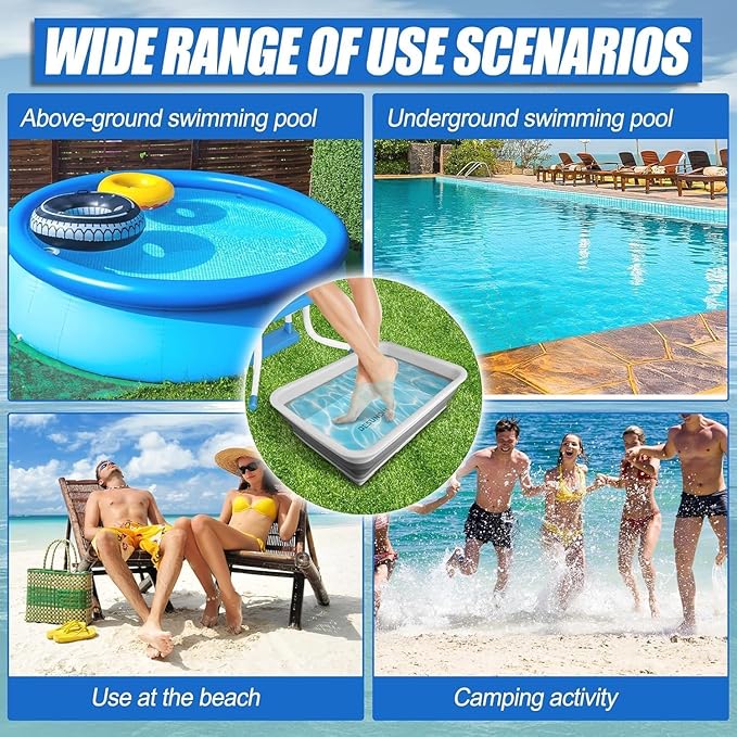 Pool Foot Bath Tray for Swimming Pool, Non- Slip Collapsible Foot Bath for Pool - Image 6