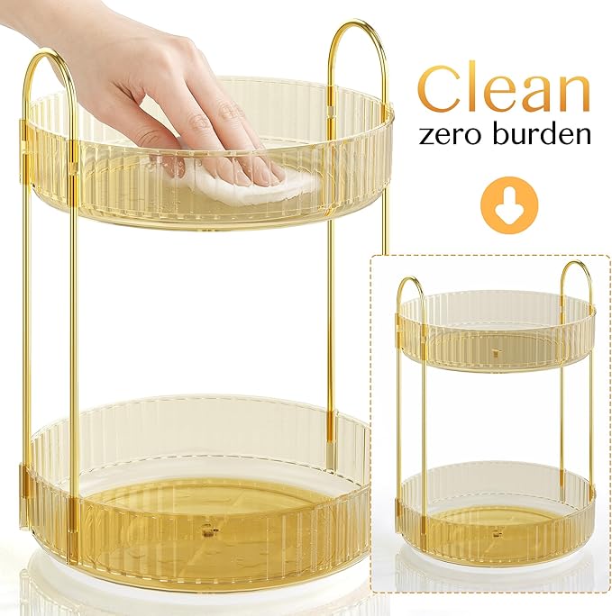 Rotating Makeup Organizer Countertop, Skincare Organizers, Spinning Perfume - Image 7
