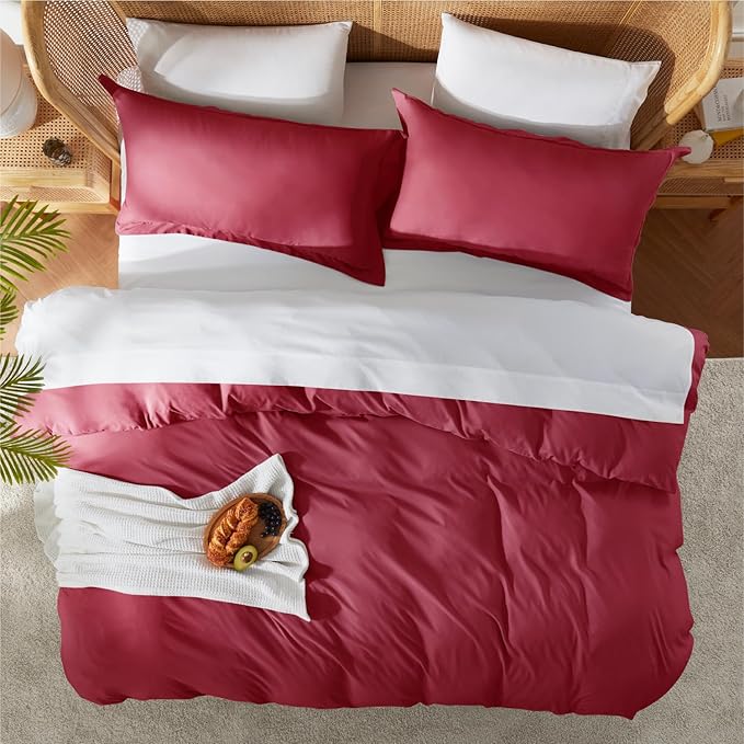 Nestl Burgundy Red Duvet Cover Full Size - Image 5